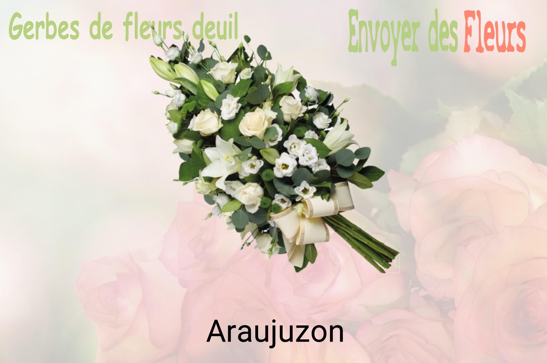 Gerbe de fleurs de deuil livrée à Araujuzon